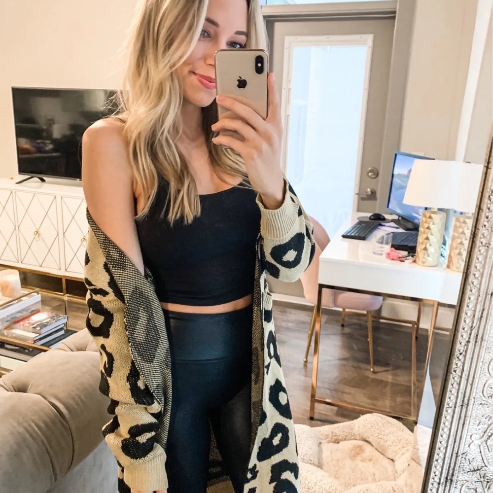 Leopard Print Open Cardigan Sweater
